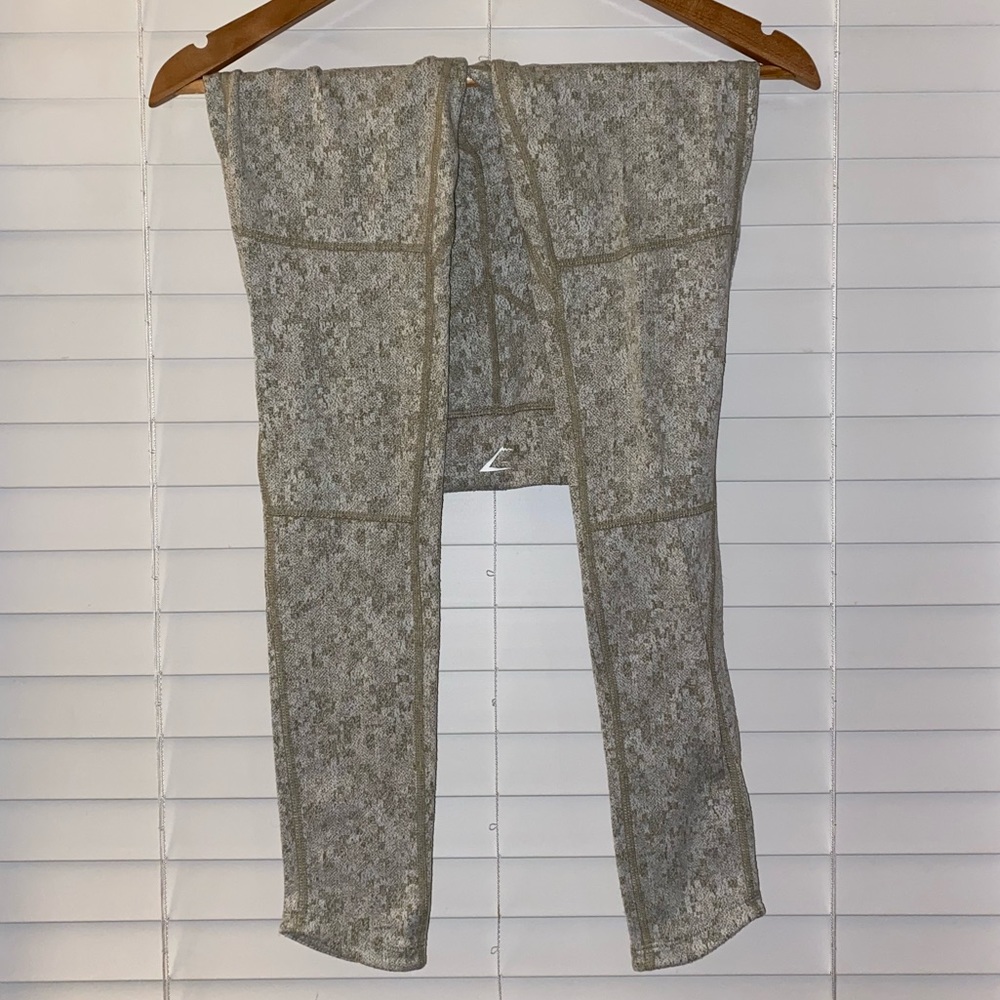 Gymshark high waist grey/green full length leggings